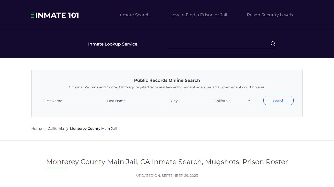 Monterey County Main Jail, CA Inmate Search, Mugshots, Prison Roster ...